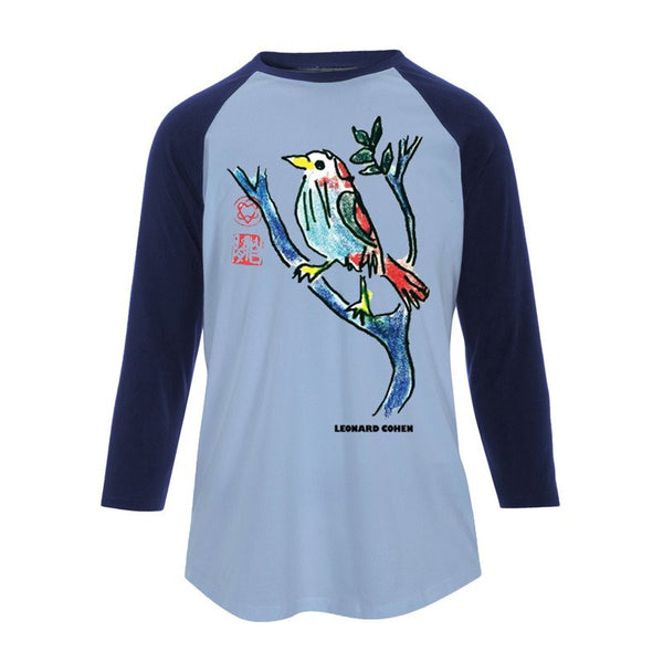 LONGING Ladies Baseball T-Shirt Sky Blue & Navy